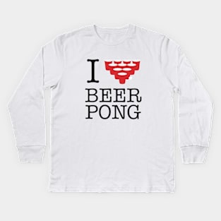 I Heart Beer Pong Kids Long Sleeve T-Shirt
